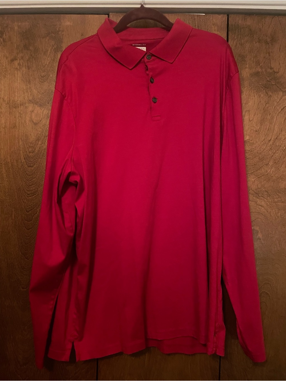 Joseph Abboud Men's Long-Sleeve Button-Down Polo - Red